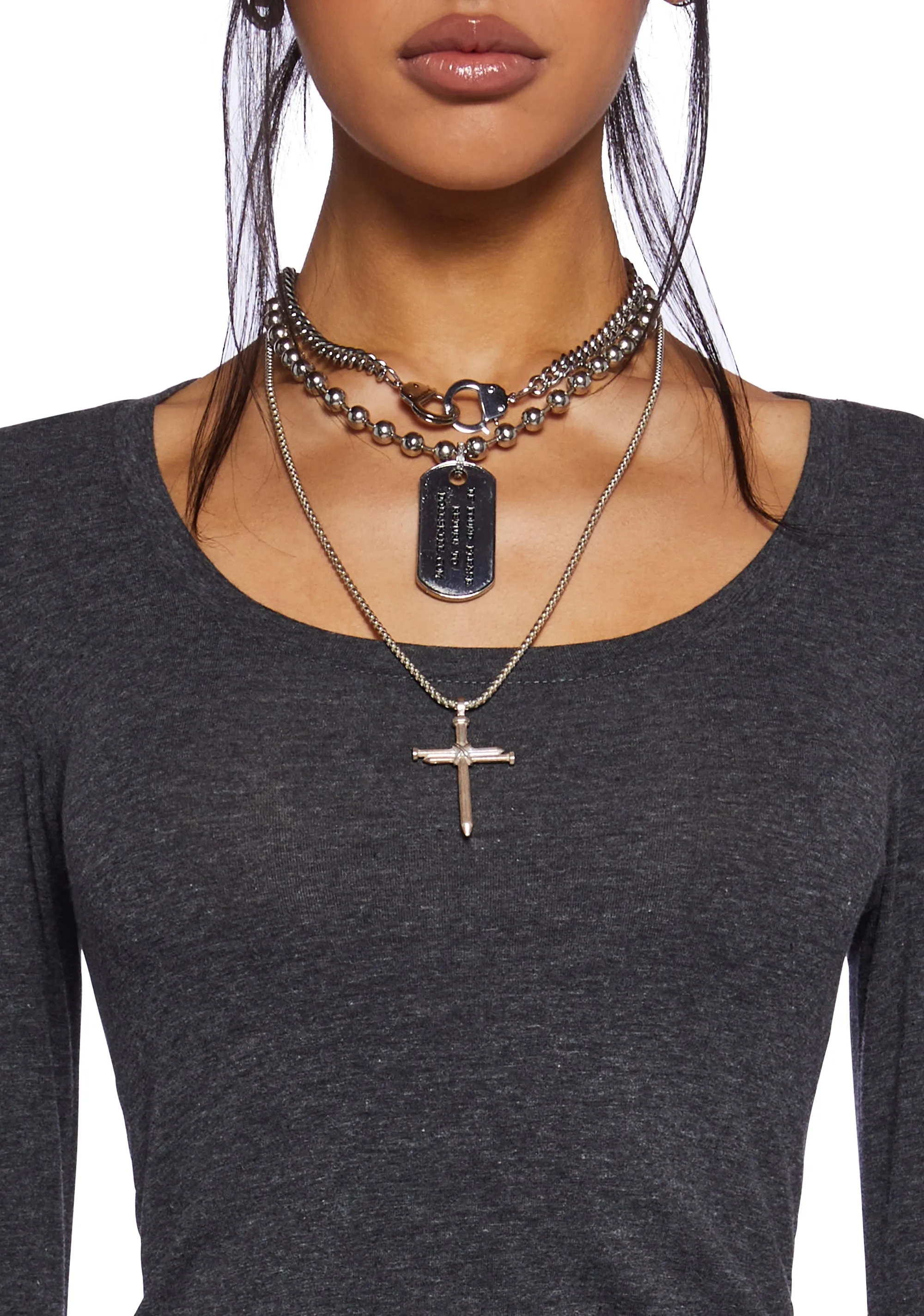 Casual Meetups Long Sleeve Top - Gray sold by Dolls Kill product image thumbnail 5