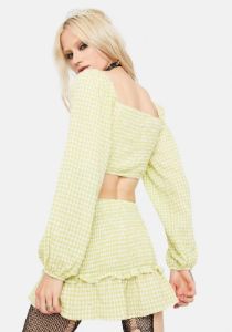 Beach Front Property Gingham Skirt Set sold by Dolls Kill