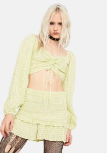 Beach Front Property Gingham Skirt Set sold by Dolls Kill