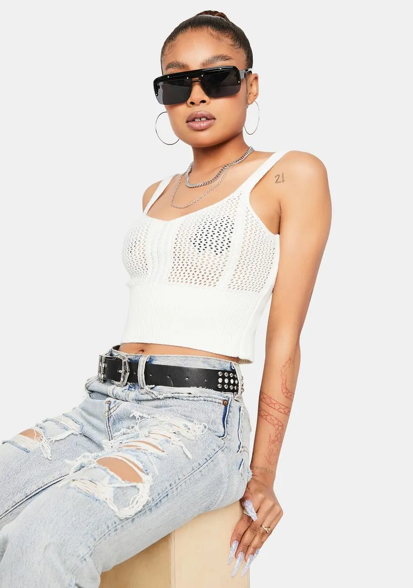 Take Me There Knit Crop Tank Top sold by Dolls Kill