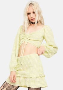 Beach Front Property Gingham Skirt Set sold by Dolls Kill