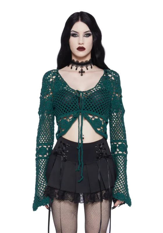 Mystical Legion Crochet Cardigan sold by Dolls Kill