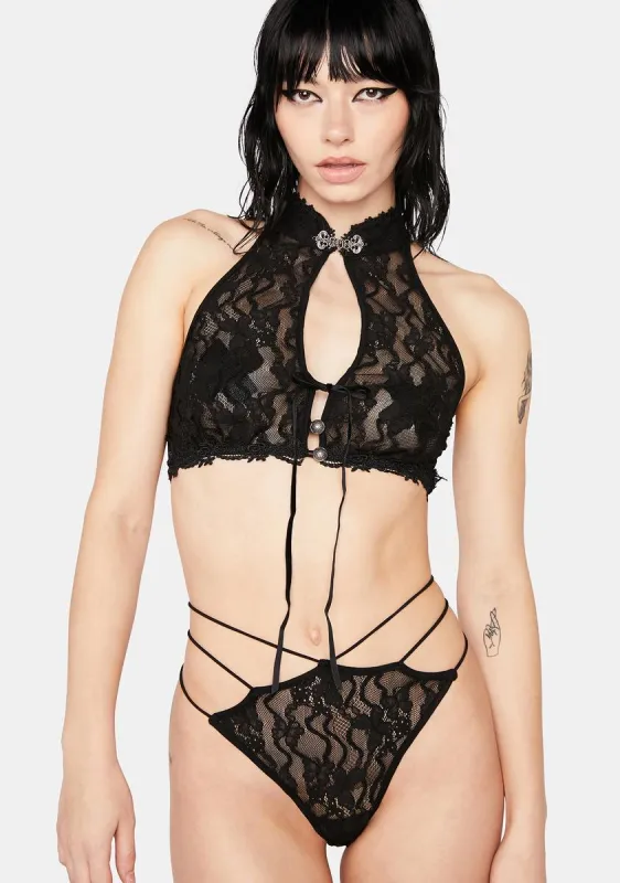 High Neck Lace Lingerie Set sold by Dolls Kill