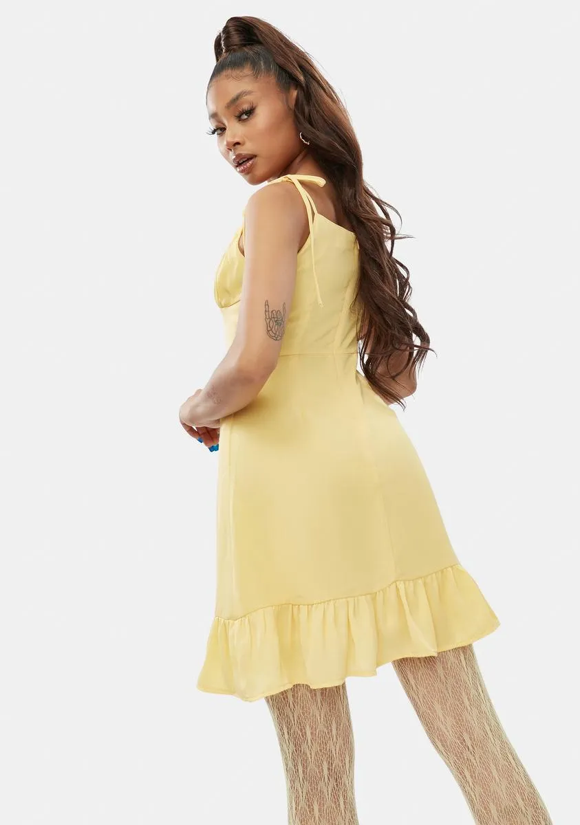 Sour No Promises Ruffle Tie Strap Mini Dress sold by Dolls Kill product image thumbnail 4