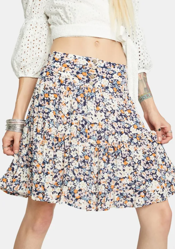 Ava Floral Mini Skirt sold by Dolls Kill