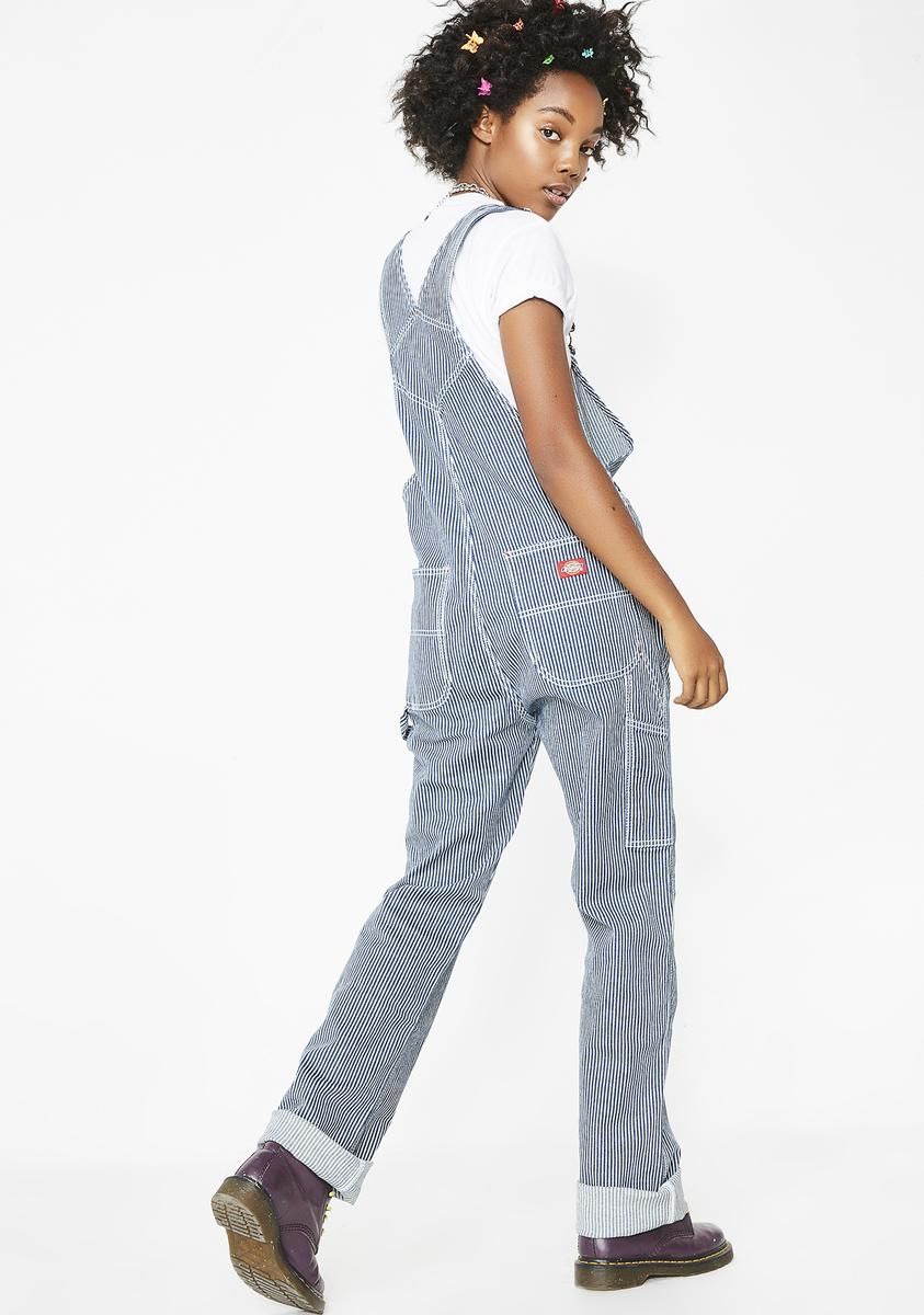 Hickory Stripe Denim Overalls sold by Dolls Kill product image thumbnail 4