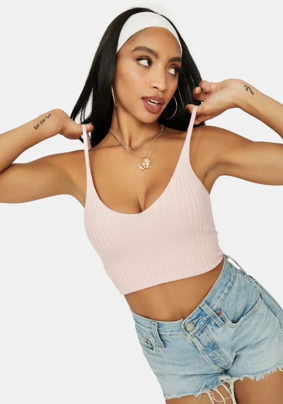 Petal Clique On Speed Dial Knit Crop Tank sold by Dolls Kill