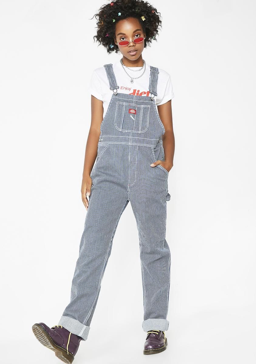 Hickory Stripe Denim Overalls sold by Dolls Kill product image thumbnail 5