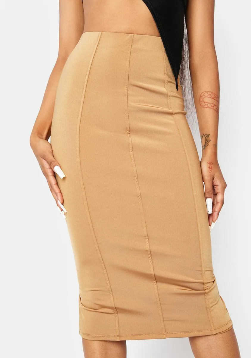 Mocha Matador Midi Skirt sold by Dolls Kill