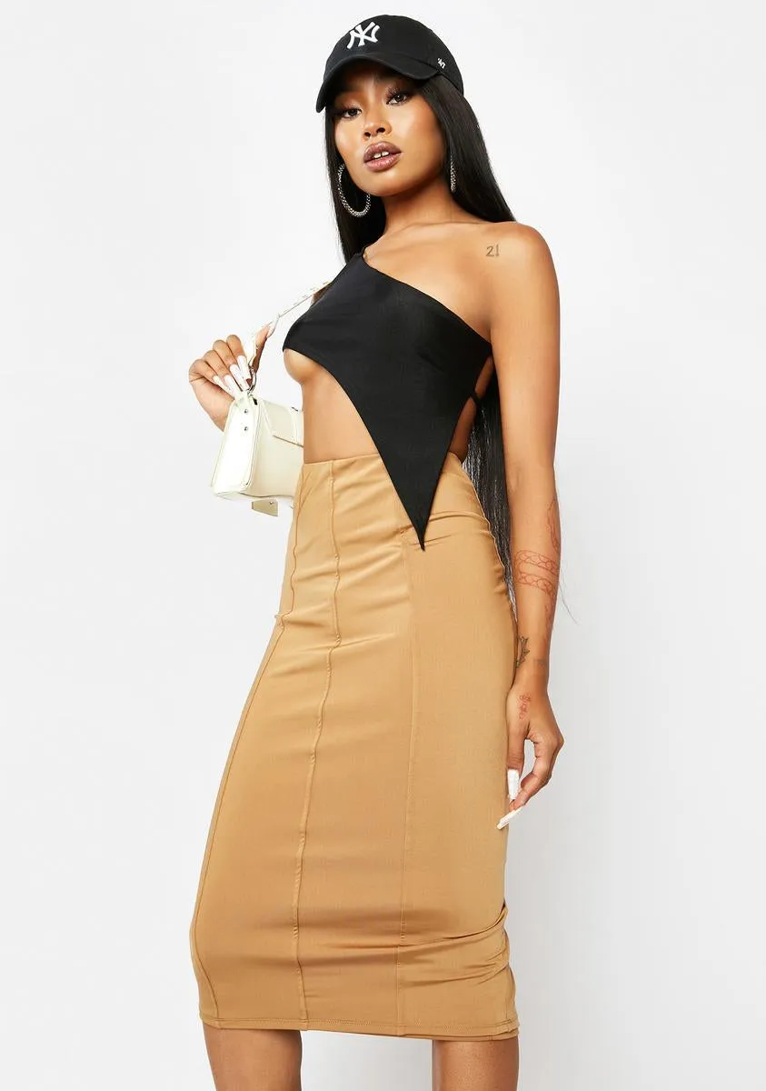 Mocha Matador Midi Skirt sold by Dolls Kill product image thumbnail 2