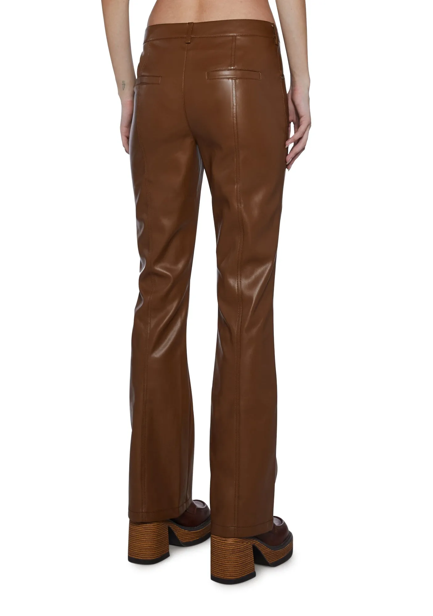 Ready For Fun Vegan Leather Pants - Brown sold by Dolls Kill product image thumbnail 4