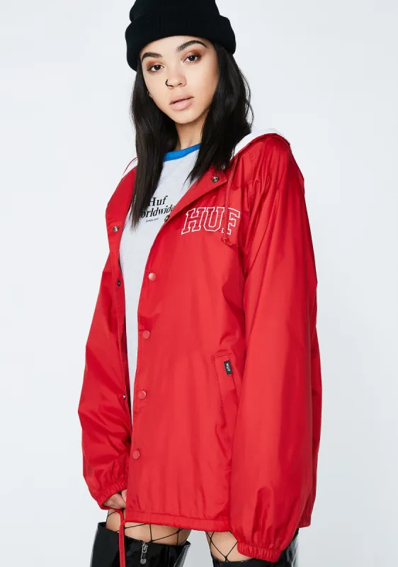 Arch Block Hooded Coach Jacket sold by Dolls Kill