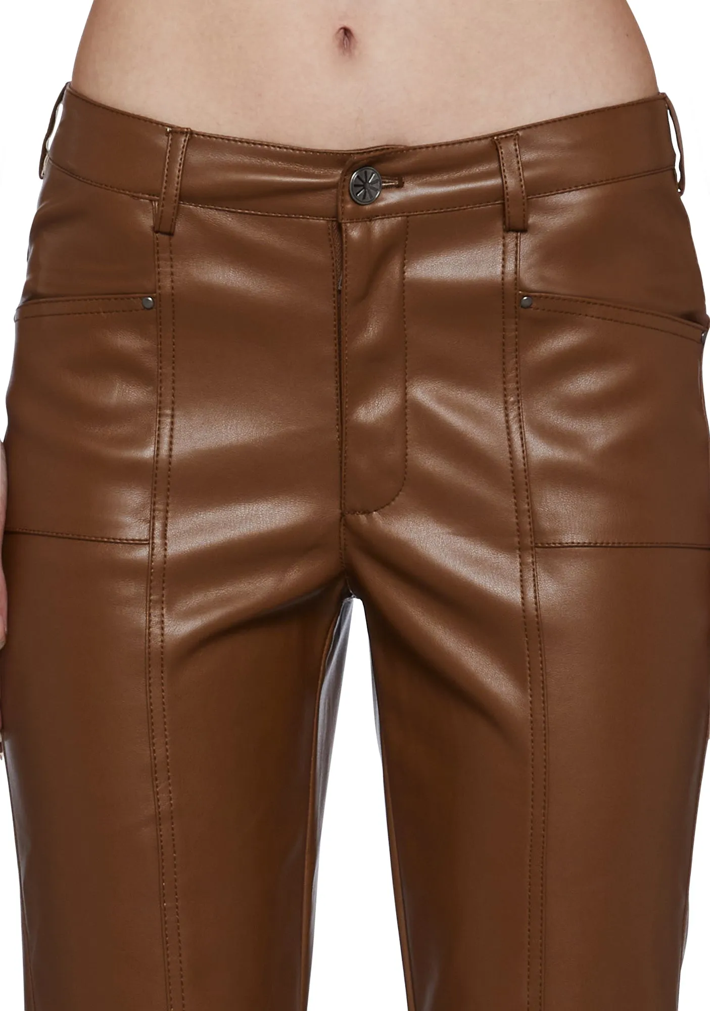 Ready For Fun Vegan Leather Pants - Brown sold by Dolls Kill product image thumbnail 5