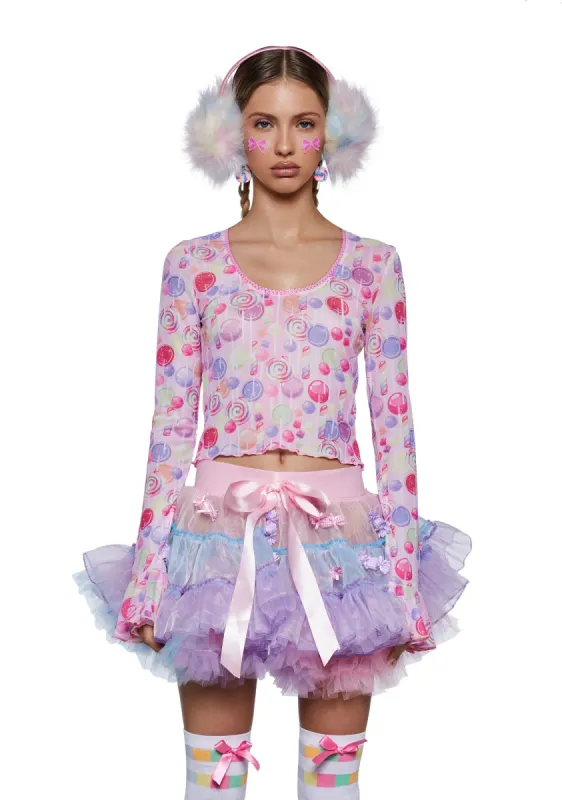 Sweet Pieces Mesh Top sold by Dolls Kill