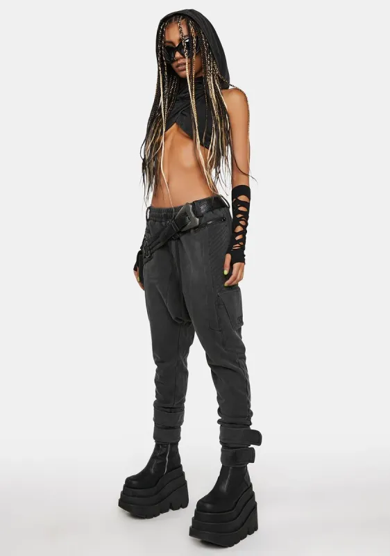 Compression Unisex Drop Crotch Joggers sold by Dolls Kill