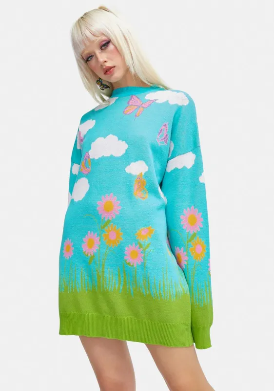 Greener Pastures Intarsia Sweater sold by Dolls Kill