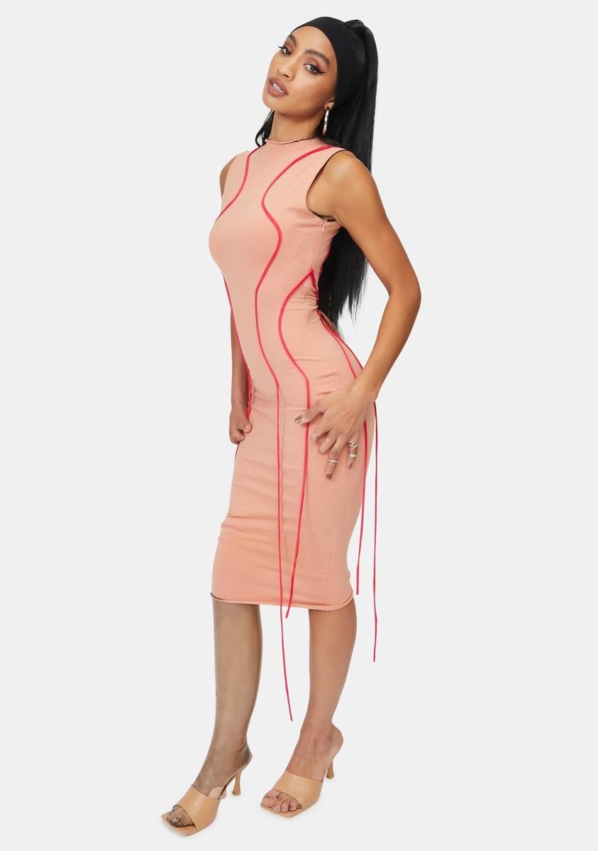Between The Lines Bodycon Midi Dress sold by Dolls Kill product image thumbnail 2