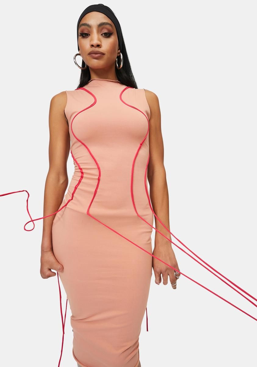Between The Lines Bodycon Midi Dress sold by Dolls Kill