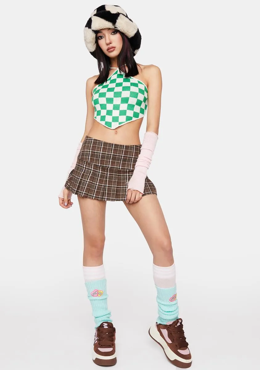 Green Checkered Open Back Halter Top sold by Dolls Kill product image thumbnail 3