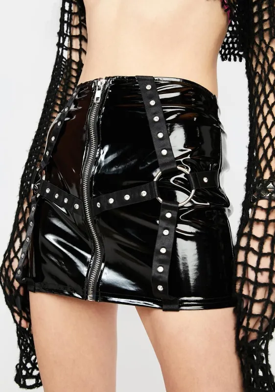 Might Sting Patent Mini Skirt sold by Dolls Kill