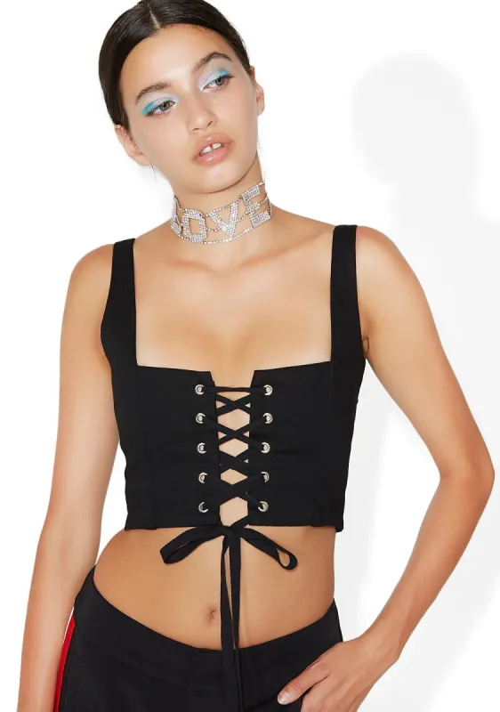 Spellcast Cropped Corset Top sold by Dolls Kill