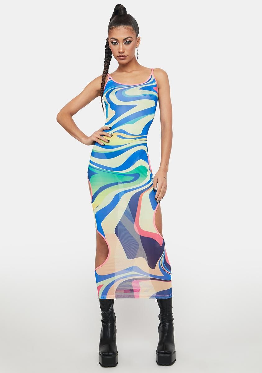 Sky Forward It Swirl Maxi Dress sold by Dolls Kill
