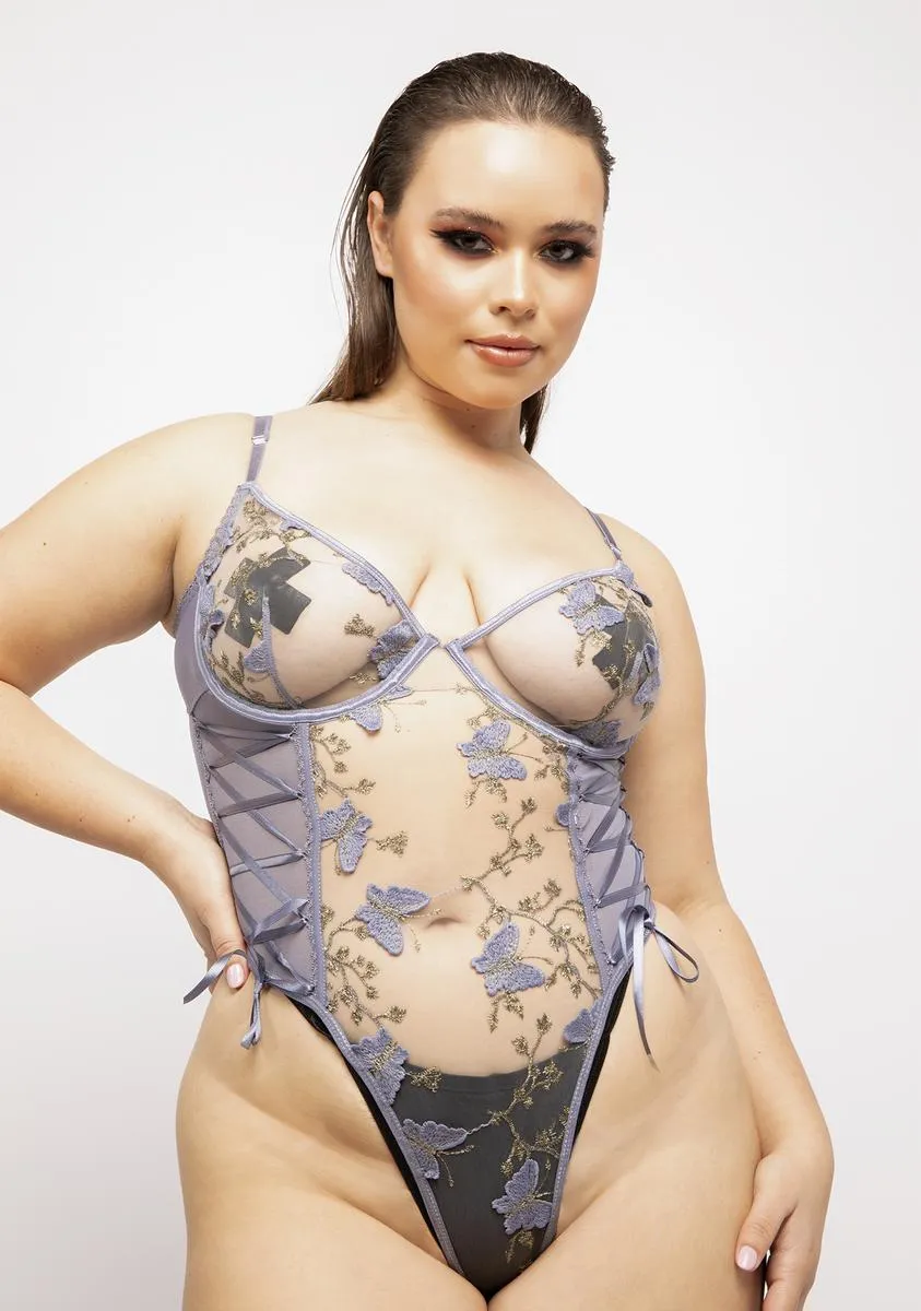 Plus Butterfly Bliss Sheer Teddy sold by Dolls Kill