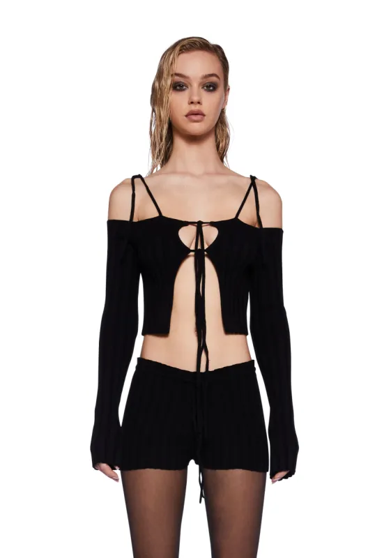 Pitch Knit Ribbed Shorts Set sold by Dolls Kill