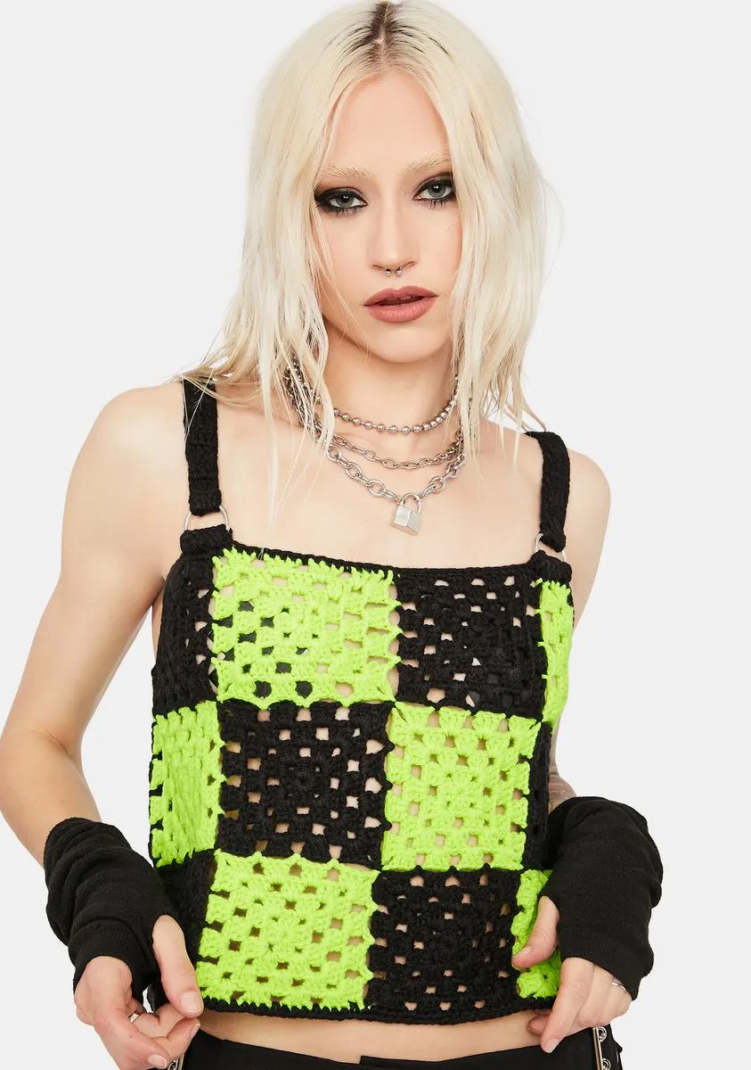 Genre Crochet Knit Crop Top sold by Dolls Kill