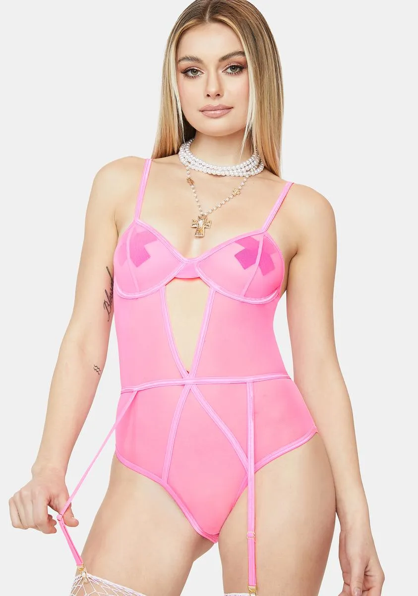 Mrs. Bright Neon Teddy With Garter Straps sold by Dolls Kill