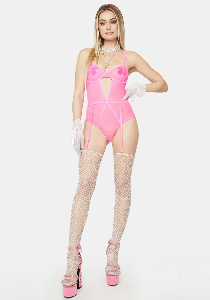 Mrs. Bright Neon Teddy With Garter Straps sold by Dolls Kill product image thumbnail 2