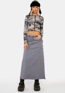 Mirror Eyes Mesh Crop Top sold by Dolls Kill