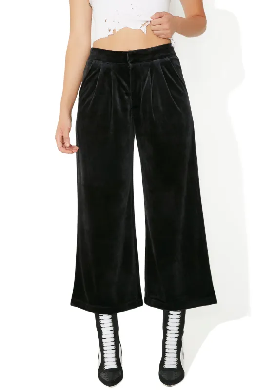 Sporty Velour Wide Leg Trousers sold by Dolls Kill