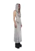Tempo Metallic Hoodie Maxi Dress - Silver sold by Dolls Kill