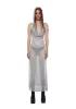 Tempo Metallic Hoodie Maxi Dress - Silver sold by Dolls Kill