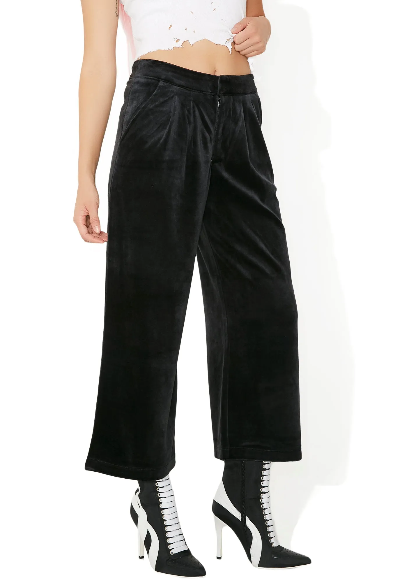 Sporty Velour Wide Leg Trousers sold by Dolls Kill product image thumbnail 3