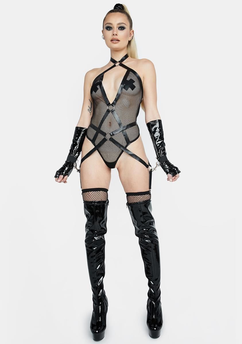 Hot Moments Fishnet Teddy sold by Dolls Kill product image thumbnail 3