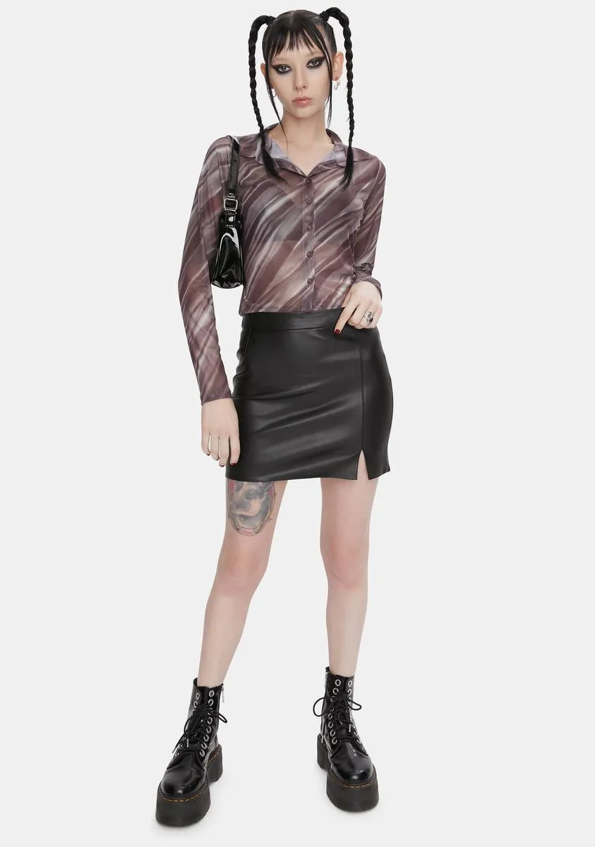 Little Kicks Vegan Leather Mini Skirt sold by Dolls Kill product image thumbnail 3