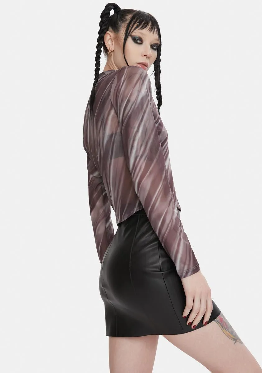 Little Kicks Vegan Leather Mini Skirt sold by Dolls Kill product image thumbnail 4