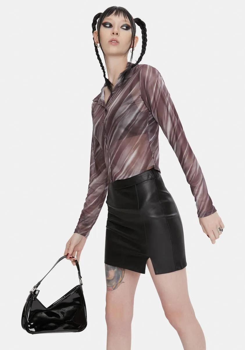 Little Kicks Vegan Leather Mini Skirt sold by Dolls Kill product image thumbnail 2