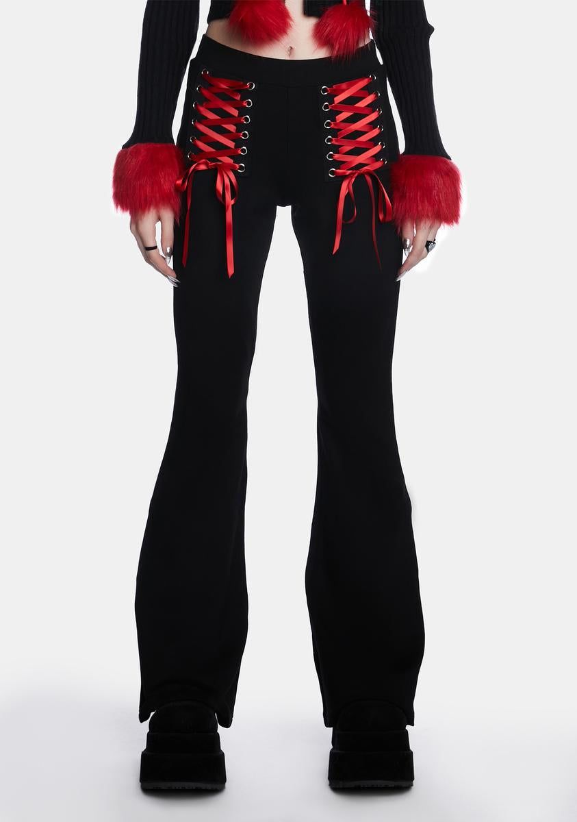 Hot Bloodline Lace Up Leggings sold by Dolls Kill