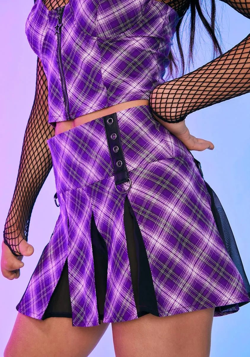 Intuition On Point Plaid Mini Skirt sold by Dolls Kill