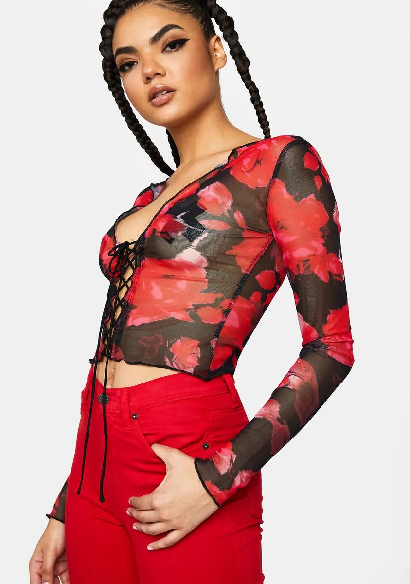 Floral First Date Tie Top sold by Dolls Kill product image thumbnail 2