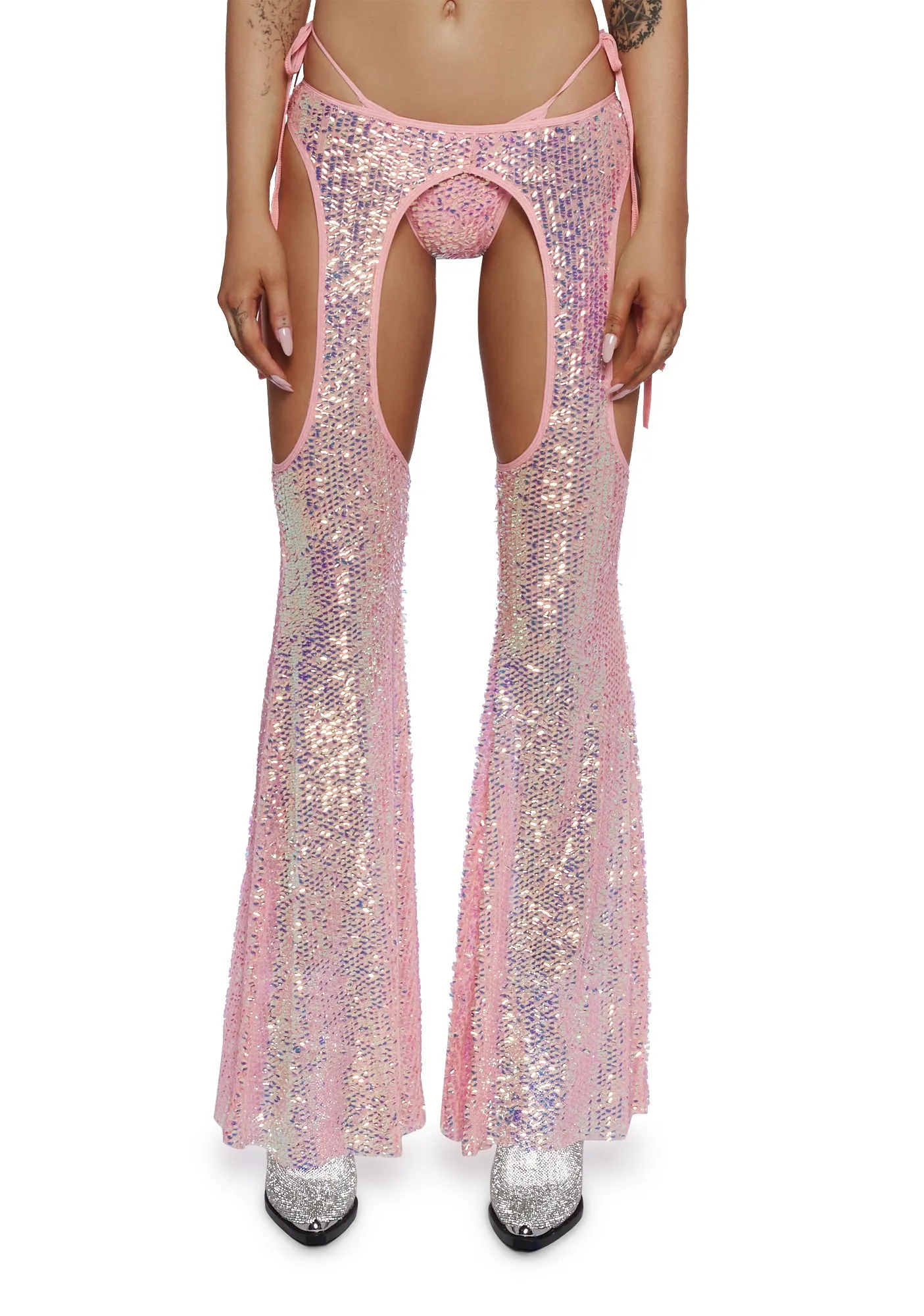 Royal Reef Diva Sequin Chaps Set - Pink sold by Dolls Kill