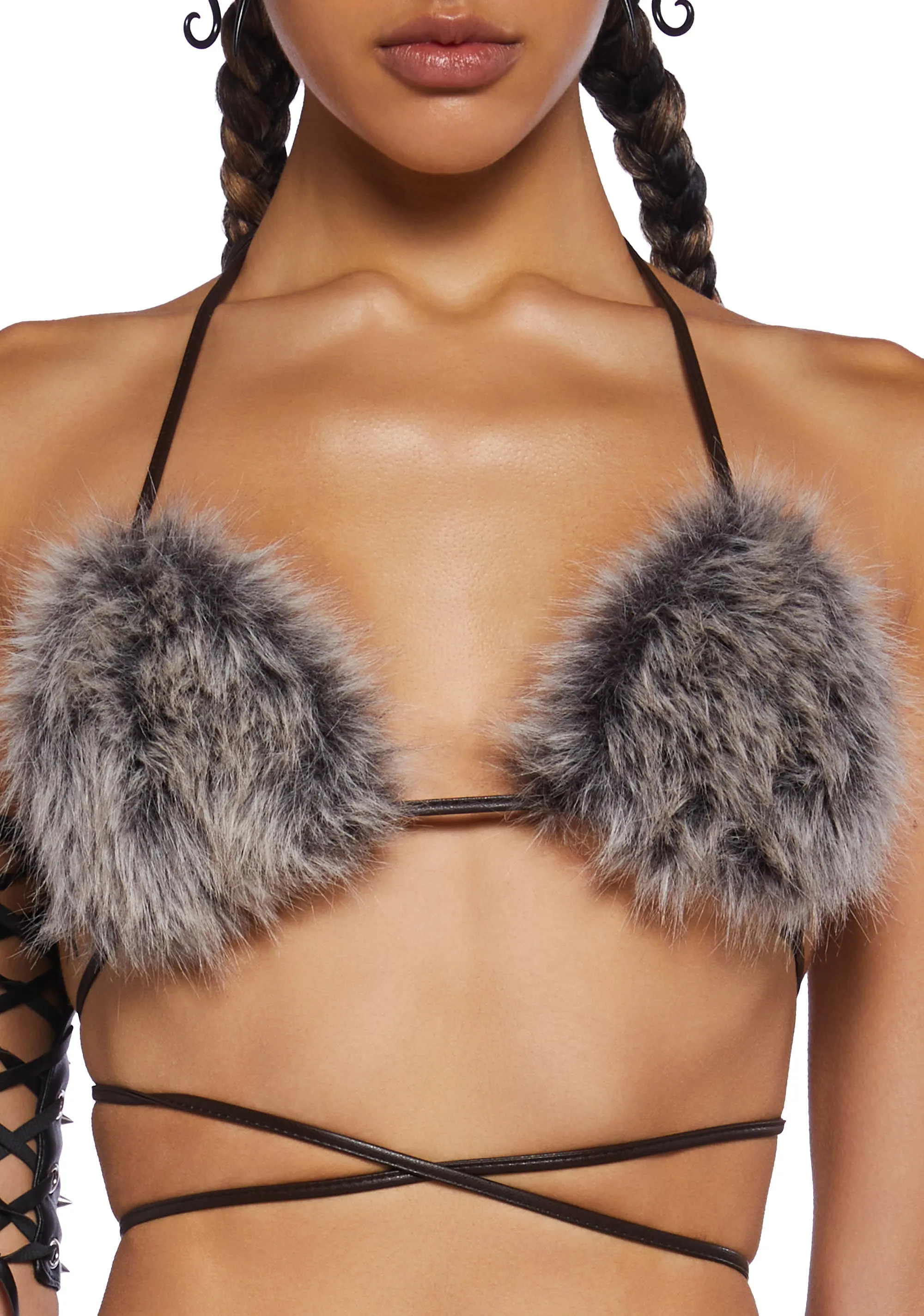 Icy Revival Faux Fur Top - Brown sold by Dolls Kill product image thumbnail 5