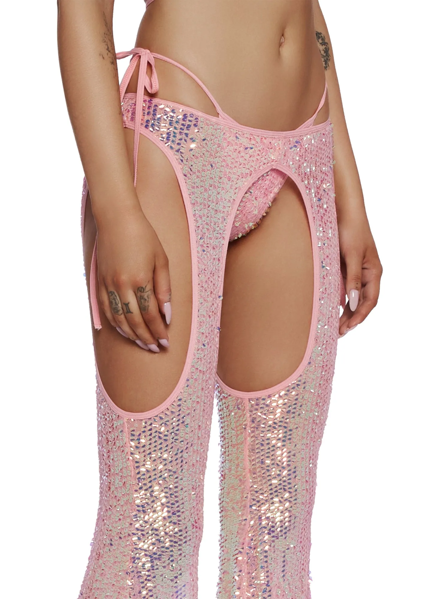 Royal Reef Diva Sequin Chaps Set - Pink sold by Dolls Kill product image thumbnail 5