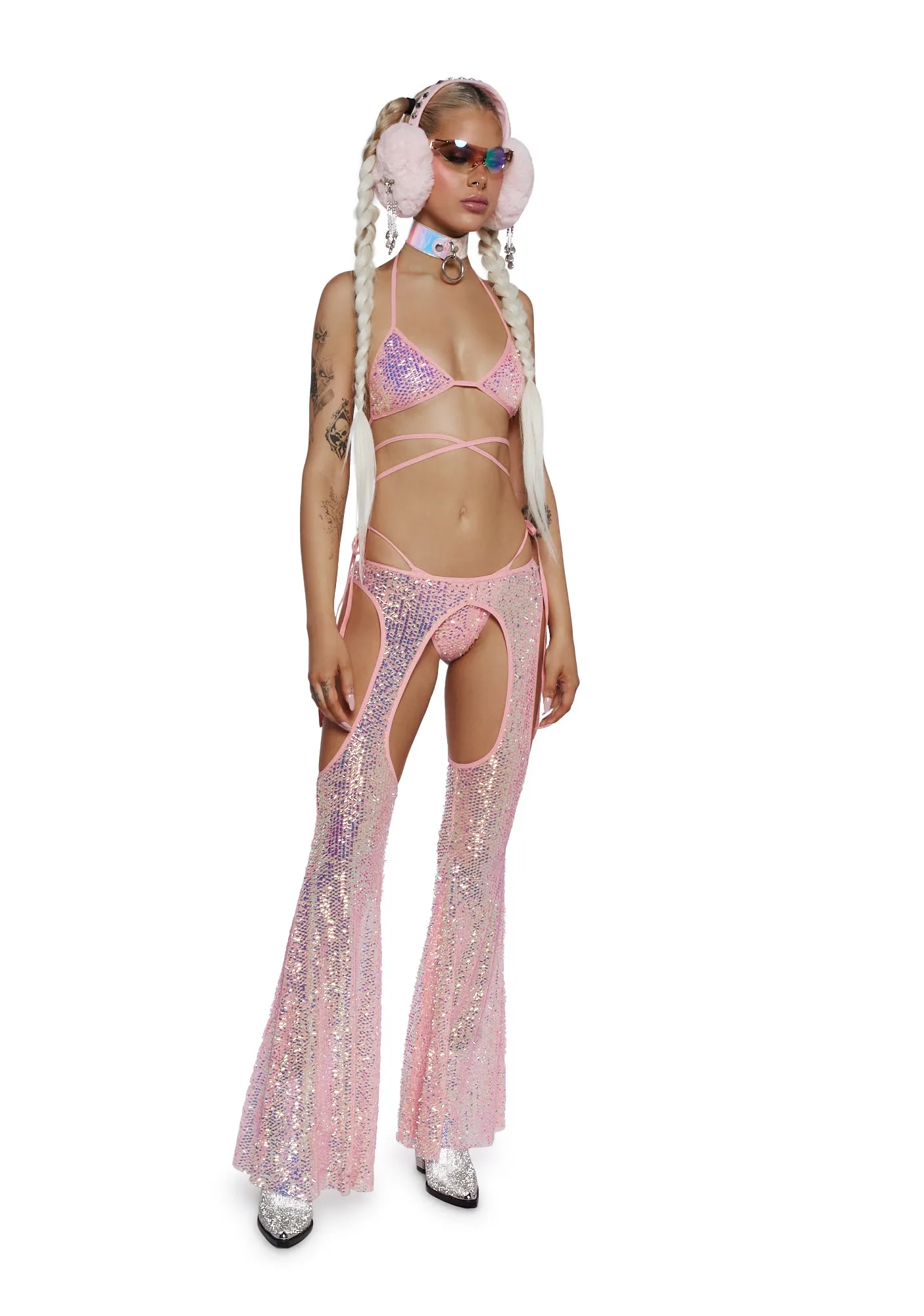 Royal Reef Diva Sequin Chaps Set - Pink sold by Dolls Kill product image thumbnail 2