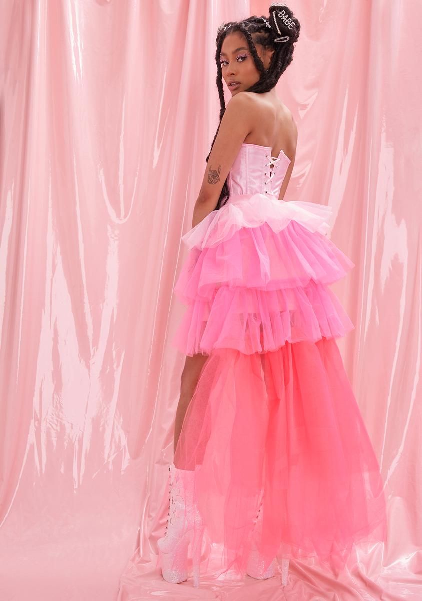 Doll Who Says Ombre Tulle High Low Skirt sold by Dolls Kill product image thumbnail 4