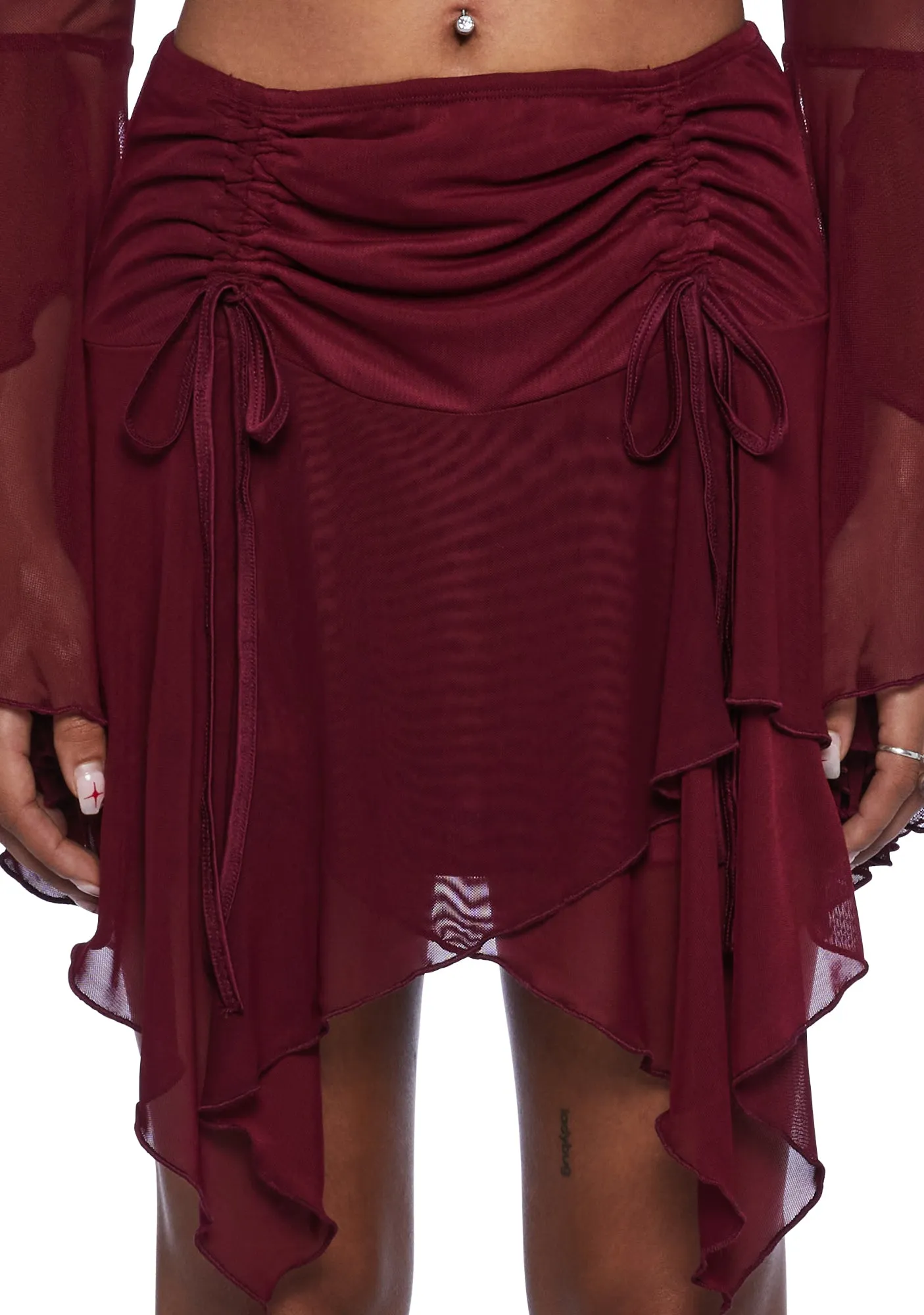 Wild Attraction Mesh Mini Skirt- Red sold by Dolls Kill product image thumbnail 2