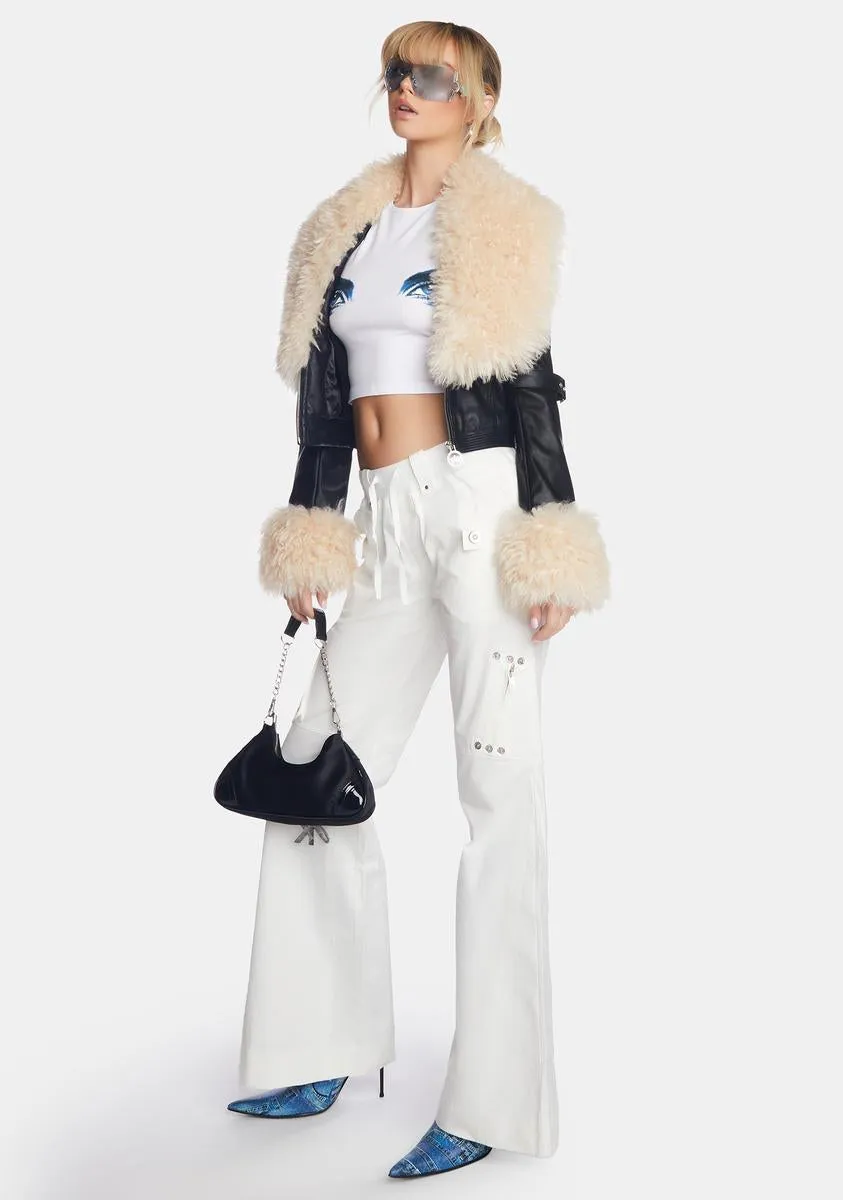 White Prilla Cargo Pants sold by Dolls Kill product image thumbnail 2